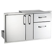American Outdoor Grill Premium Single Door, Double Drawer With Plater Storage