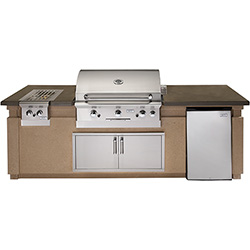 American Outdoor Grill 790 Pre Fabricated Island Withe Refrigerator Cut-out (Island Only) - Smoke Granite Counter Top