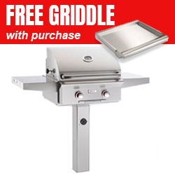 American Outdoor Grill 24" In-Ground Post "T" Series Gas Grill (Optional Rotisserie)