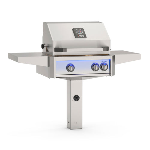 2026 American Outdoor Grill 24" In-Ground Post "L" Series Gas Grill With Rotisserie (Accessible Height)