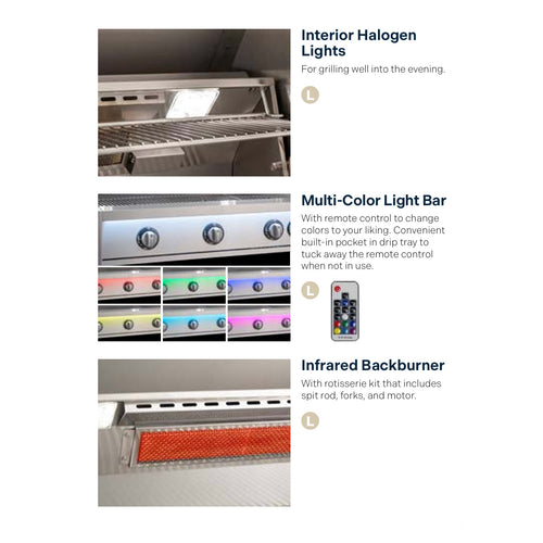 2026 American Outdoor Grill 36" Portable Cart "L" Series Gas Grill (With Rotisserie)