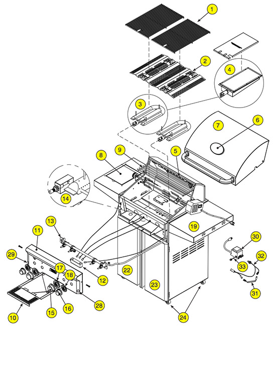 Replacement Grill Parts for KitchenAid 740-0781